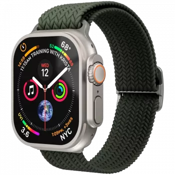 VONMÄHLEN tkan zapestni pašček za Apple Watch 40/41/42mm, olivna