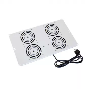 IT-BUDGET strešna ventilatorska enota za SRK stoječe omare - 4 aktivni ventilatorji - 640 m³/h - termostat - stikalo - svetlo siva 90ITB19SRKXFAN4G