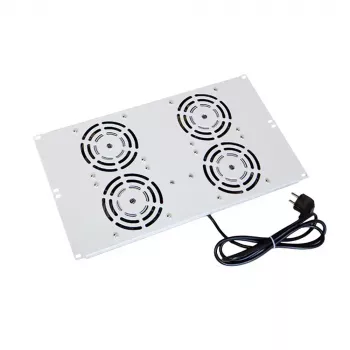 IT-BUDGET strešna ventilatorska enota za SRK stoječe omare - 4 aktivni ventilatorji - 640 m³/h - termostat - stikalo - svetlo siva 90ITB19SRKXFAN4G