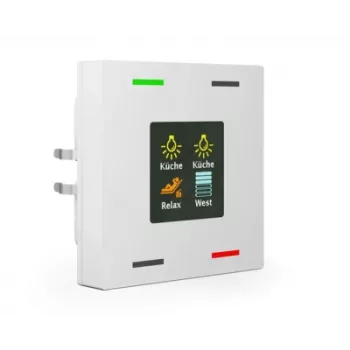 MDT BE-TAS63T4.01 KNX Smart 63 steklena tipka 4-kratna z barvnim zaslonom in temperaturnim senzorjem, Studio White Glossy