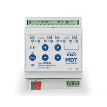 MDT JAL-0410D.02 aktuator za žaluzije 4-kanalni, 4TE, 24VDC, 8A