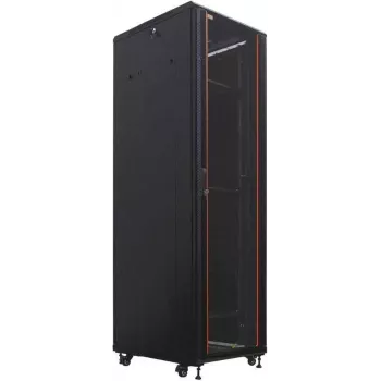 IT-BUDGET 19-palčna omrežna omara SRK - 42U - 600x800 mm - steklena/jeklena vrata - montirana - črna (99ITB19SRK4268GSNM)
