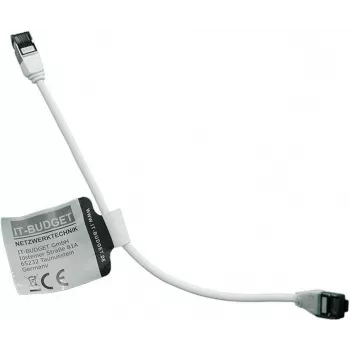 IT-BUDGET Cat.8.1 Slim patch kabel S/FTP 28 AWG popolnoma bakren LSZH bel 0,15 m 40Gbps PoE+ 90ITBSLIM81PK015W