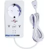 Detektor vode M-E MODERN-ELECTRONICS ME WA-5 z vgrajeno vtičnico, 230V, 2m senzorski kabel, zvočni alarm >85dB, rdeča LED, preklapljanje vtičnice Schuko 16A