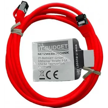 IT-BUDGET Cat.8.1 Slim mrežni kabel za povezovanje, S/FTP, 40Gbps, 2000MHz, LSZH, PoE+, rdeč, 2m 90ITBSLIM81PK2R