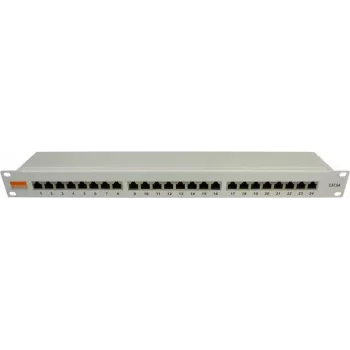 IT-BUDGET 19-palčni poslovni patch panel Cat.6A oklopljen 24-portni 1U PoE+ z zaščitnimi pokrovi za prah, svetlo siv 90ITBPP6ASSG
