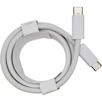 PowerRay USB-C na USB-C 240W najlonski pleteni kabel, 2m, bela, Bulk 4260357351163