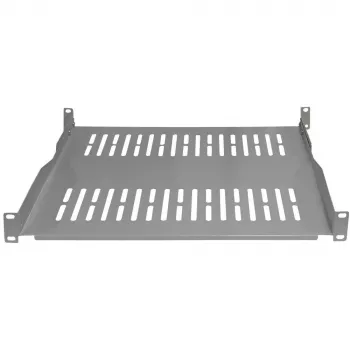 IT-BUDGET 19-palčna rack vgradna polica / odlagalna polica za naprave - nosilnost 80 kg - globina 350 mm - globinsko nastavljiva montaža - svetlo siva (90ITB19FBX350G)
