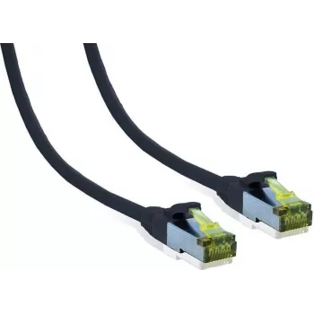 IT-BUDGET polno bakren premium patch kabel Cat.6A s Cat.7 surovim kablom 600 MHz brez halogenov PoE+ 10GBit črn 5 m 90ITB6A7PK5S