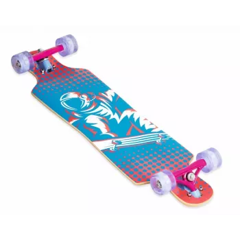 MUUWMI AU 560 Longboard Compact Cruiser skateboard, ABEC 7 kroglični ležaji, LED svetleča kolesa, 7-plastni kanadski javorjev les