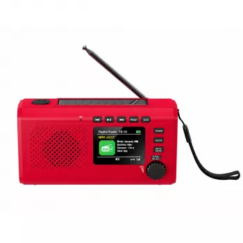 Reflexion TRA2757DAB+ rdeč DAB+ in FM prenosni radio z Bluetooth, USB, AUX, budilko
