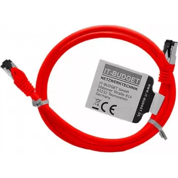IT-BUDGET Premium popolnoma bakren patch kabel - Flex AWG 26 - Cat.8.1 - 2000 MHz - brez halogenov - PoE+ - 40 Gbit/s - rdeč - 1,5 m 90ITBFLEX81PK15R