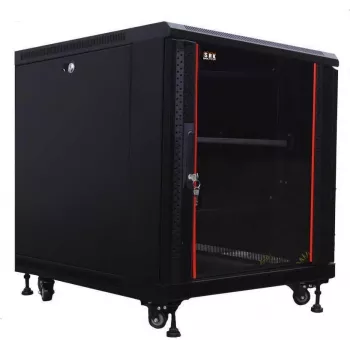 IT-BUDGET 19-palčni strežniški rack SRK - 12U - 600x1000 mm - steklena/jeklena vrata - predsestavljeno - črna 99ITB19SRK12610GSNM