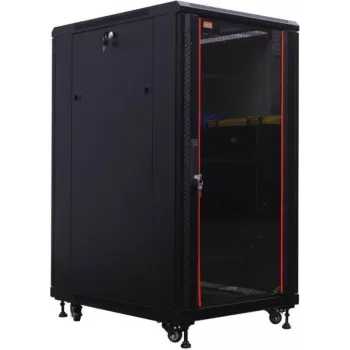 IT-BUDGET 19-palčno strežniško ohišje SRK - 27U - 600x1000 mm - steklena/jeklena vrata - predmontirano - črno 99ITB19SRK27610GSNM