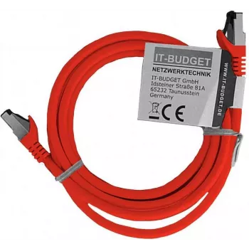 IT-BUDGET patch kabel iz polnega bakra Premium - Flex AWG 26 - Cat.8.1 - 2000 MHz - brez halogenov - PoE+ - 40Gbit - rdeč - 2 m 90ITBFLEX81PK2R
