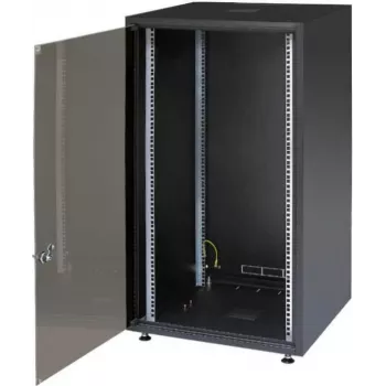 IT-BUDGET 19-palčna strežniška omara SJB - 15U - 600x800 mm - steklena vrata - zadnja stena - črna (W-SJB6080-15S-161)