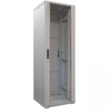 IT-BUDGET 19-palčna omara SRK, 38U, 600x600 mm, steklena vrata spredaj, jeklena vrata zadaj, Flatpack, svetlo siva 90ITB19SRK3866GGN