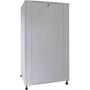 IT-BUDGET 19-palčna omara SRK - 22U - 600x800 mm - steklena/masivna vrata - Flatpack - svetlo siva 90ITB19SRK2268GGN