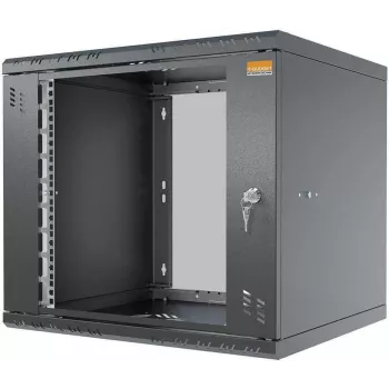 IT-BUDGET 19-palčno stensko ohišje TAUNUS 9U globina 450mm steklena vrata zaklepljiva črna (90ITB19945GS)