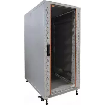 IT-BUDGET 19-palčni strežniški rack SRK - 27U - 600x1000 mm - steklena/jeklena vrata - flatpack - svetlo siva 90ITB19SRK27610GGN