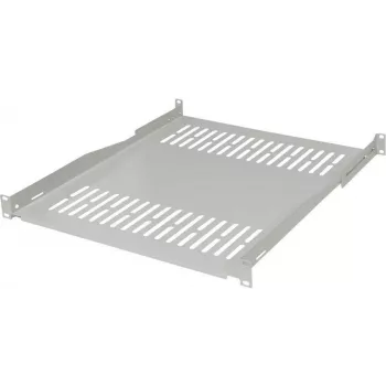 IT-BUDGET 19-palčna fiksna rack polica / odlagalna polica za naprave, 80 kg nosilnost, globina 450 mm, globinsko nastavljiva montaža, svetlo siva 90ITB19FBX450G