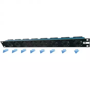 Liebernetz 19-palčna 1U rack enota z ventilatorji - horizontalni izpuh, 95 m³/h, 12V DC, 34 dB, črna (90LN19LUE1HE8BR)