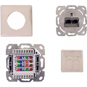 IT-BUDGET Cat.6A oklopljena podometna mrežna vtičnica, 2 x RJ45, čisto bela, PoE+ 90ITBDDRW