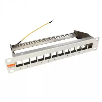 IT-BUDGET 10-palčni prazen patch panel za keystone module - 12 vrat - oklopljen - 1U - neopremljen - siva (90ITB10MT12PG)