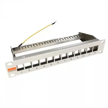 IT-BUDGET 10-palčni prazen patch panel za keystone module - 12 vrat - oklopljen - 1U - neopremljen - siva (90ITB10MT12PG)