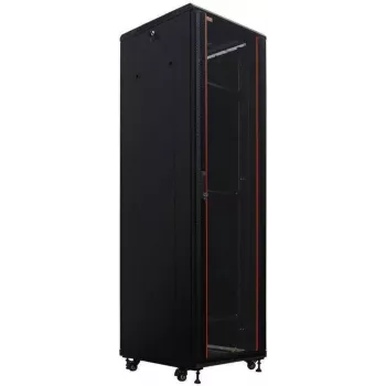 IT-BUDGET 19-palčna omara za omrežje SRK, 38U, 600x800 mm, steklena/jeklena vrata, flatpack, črna 90ITB19SRK3868GSN