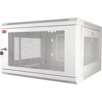 IT-BUDGET 19-palčna stenska omara za omrežje 6U, 570x600 mm, perforirana sprednja stran in stranice, snemljive stranske stene, bela 90ITB19MSR666TW