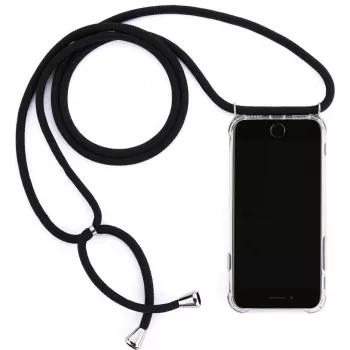 CYOO Necklace Case+ verižica za telefon za Samsung Galaxy S10e – črn silikon z vrvico (CY121018)