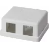 IT-BUDGET nadometna podatkovna vtičnica za 2 x RJ45 Keystone module - bela 90ITBAKPG2P