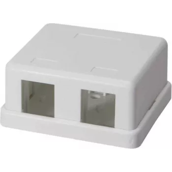 IT-BUDGET nadometna podatkovna vtičnica za 2 x RJ45 Keystone module - bela 90ITBAKPG2P