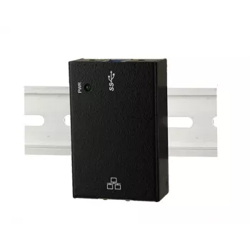 EXSYS EX-1321-WT adapter USB 3.2 Gen1 na gigabitni ethernet s kompletom za DIN-tirnico, kovinsko ohišje
