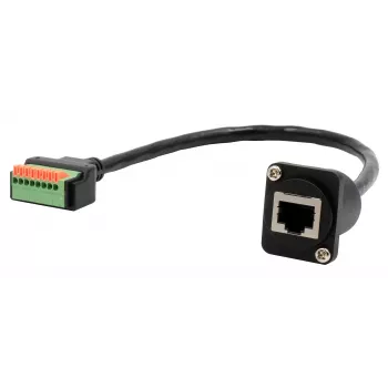 EXSYS EX-49161 adapter D-tip RJ45 vtičnica na 8-Pin priključni blok s pritiskom, CAT.5e, 20 cm
