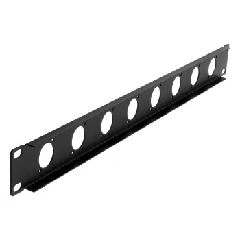 EXSYS 19 inch 1U rack plošča z 8 izrezi tipa D (XLR), črna EX-49297