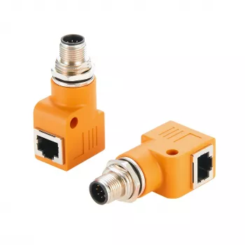 EXSYS EX-49502 M12 A-kodiran 8-polni vtič na vtičnico RJ45 90° industrijski Ethernet adapter