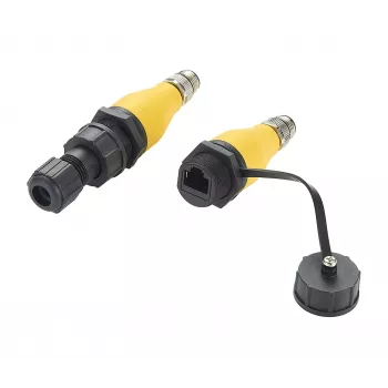 EXSYS EX-49524 industrijski M12 D-kodiran 4-pinski vtič na vtičnico RJ45 adapter, IP67, Fast Ethernet