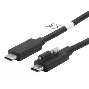 EXSYS kabel USB 3.2 Gen 2x1 USB-C 1m črn z vijačno zaščito (EX-K1595V-1.0)