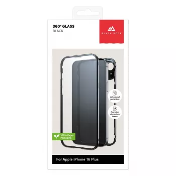 Black Rock ovitek 360° Glass za Apple iPhone 16 Plus, črn 00228104
