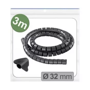 Quadrios 25CA740 pletena zaščita kabla, raztegljiv PET, črn, 3 m, za snope 25-32 mm