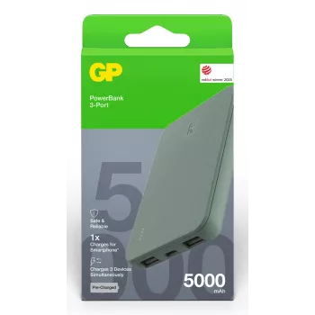GP PowerBank serija B+ 5000 mAh mahovno zelena (GPPBB05BGYBSR523)