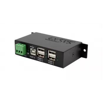 EXSYS EX-1594HMS industrijsko USB 2.0 4-portno stikalo s kompletom za DIN letev