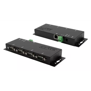EXSYS EX-6164 4-portni RS-232 strežnik serijskih naprav, Ethernet na serijsko, kovinski, 10/100 Mbps, virtualni COM