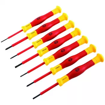C.K Tools komplet izvijačev z VDE izolacijo, 7-delni, ploščati in Phillips, T4897