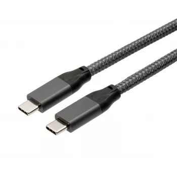 EXSYS EX-K1596-1.0 kabel USB-C na USB-C, USB 3.2 Gen 2x2, 20 Gbps, 100W PD, pleten siv, 1,0m