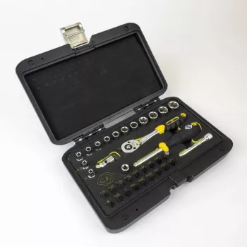 C.K Tools T4660 36-delni komplet metričnih nasadnih ključev s 1/4-palčnim pogonom, ragljo s 72 zobmi in nastavki