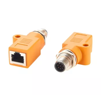 EXSYS M12 A-kodiran 8-polni vtič na RJ45 vtičnico oklopljen adapter, IP67, Gigabit, PoE EX-49500