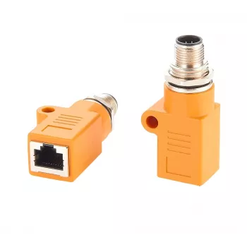 EXSYS M12 A-kodiran 8-polni vtič na RJ45 vtičnico oklopljen adapter, IP67, Gigabit, PoE EX-49500